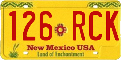 NM license plate 126RCK
