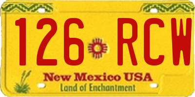 NM license plate 126RCW