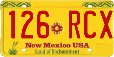 NM license plate 126RCX