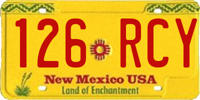 NM license plate 126RCY