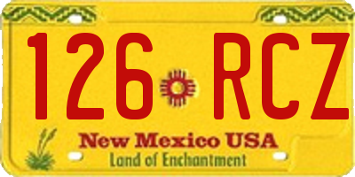 NM license plate 126RCZ