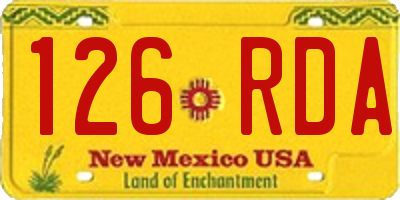 NM license plate 126RDA