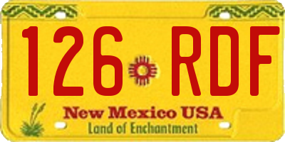 NM license plate 126RDF
