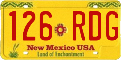 NM license plate 126RDG