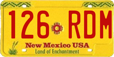NM license plate 126RDM