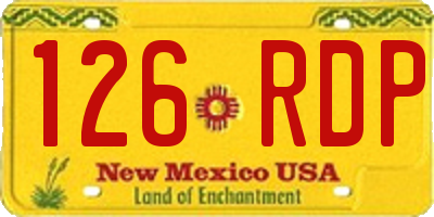 NM license plate 126RDP