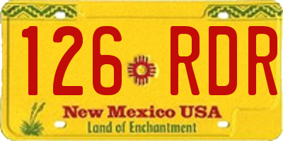 NM license plate 126RDR