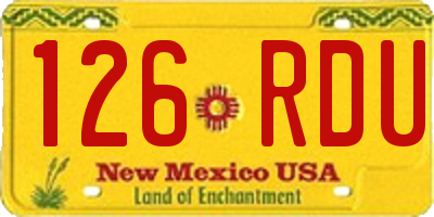 NM license plate 126RDU