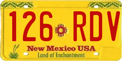 NM license plate 126RDV