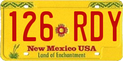 NM license plate 126RDY