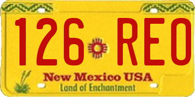 NM license plate 126REO