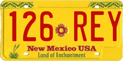 NM license plate 126REY