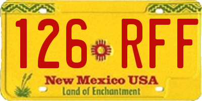 NM license plate 126RFF