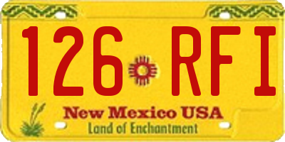 NM license plate 126RFI