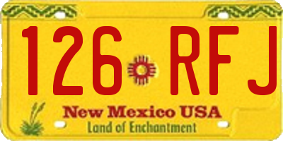 NM license plate 126RFJ