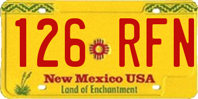 NM license plate 126RFN