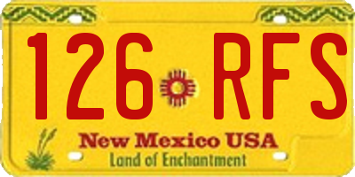 NM license plate 126RFS