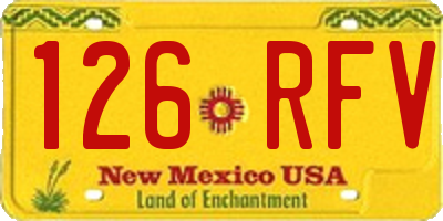 NM license plate 126RFV