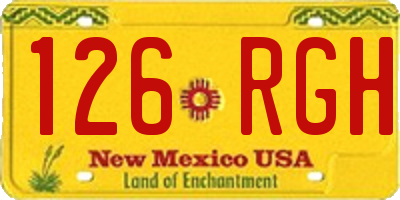 NM license plate 126RGH