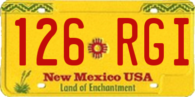 NM license plate 126RGI