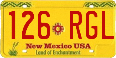 NM license plate 126RGL