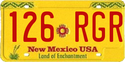 NM license plate 126RGR