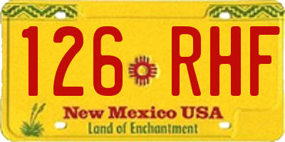 NM license plate 126RHF