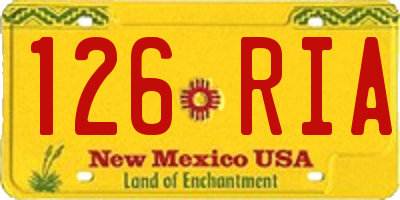 NM license plate 126RIA