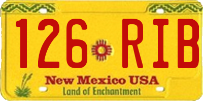NM license plate 126RIB