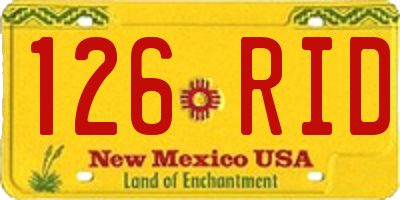 NM license plate 126RID