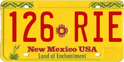 NM license plate 126RIE
