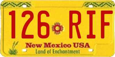 NM license plate 126RIF