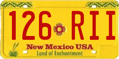 NM license plate 126RII