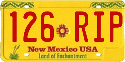 NM license plate 126RIP