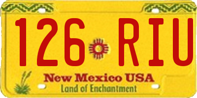 NM license plate 126RIU
