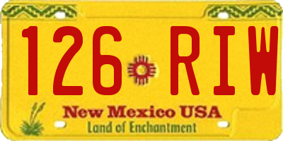 NM license plate 126RIW
