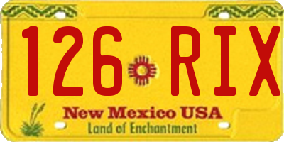 NM license plate 126RIX