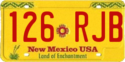NM license plate 126RJB