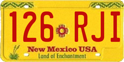 NM license plate 126RJI