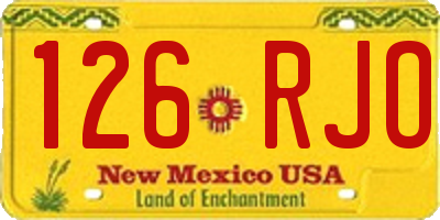 NM license plate 126RJO