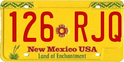NM license plate 126RJQ