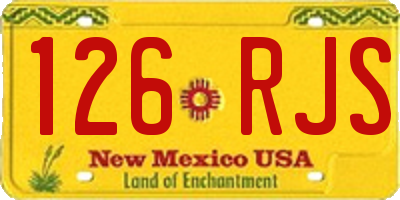 NM license plate 126RJS