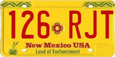 NM license plate 126RJT