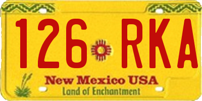 NM license plate 126RKA