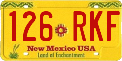 NM license plate 126RKF