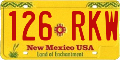 NM license plate 126RKW