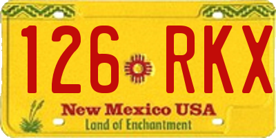 NM license plate 126RKX