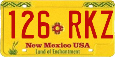 NM license plate 126RKZ