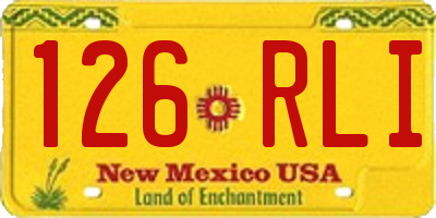 NM license plate 126RLI
