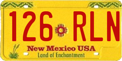 NM license plate 126RLN